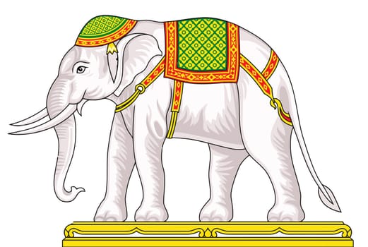 white elephant animal mammal holy traditional asia illustration