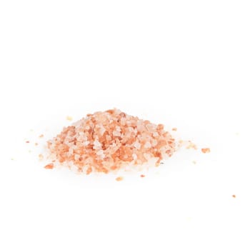 Himalayan pink salt isolated on a white background.