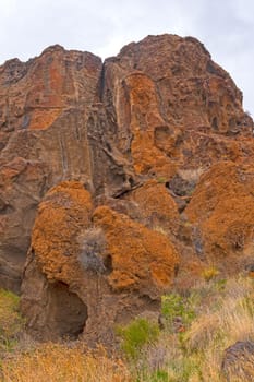 Dramatic Crags in the Desert in the Hole in the Area of the Mojave National Preserve in California
