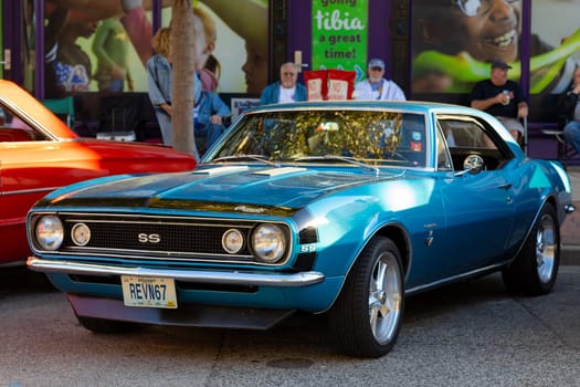 Springfield, Illinois, USA - September 22, 2018: The Route 66 Mother Road Festival, Chevrolet Camaro SS on the streets of downtown Springfield