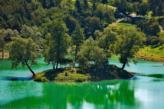 Lake Tenno a mountain lake in Italy at Tenno in Trentino