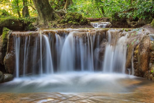 Waterfall in the tropical forest at Thanbok Khoranee National Park, Krabi, Thailand