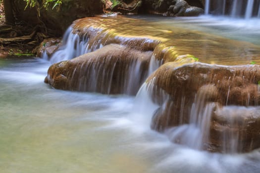 Waterfall in the tropical forest at Thanbok Khoranee National Park, Krabi, Thailand
