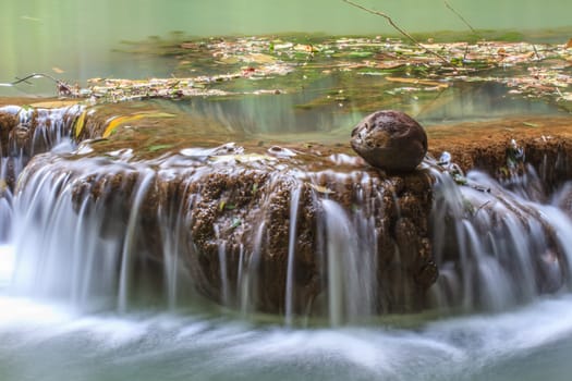 Waterfall in the tropical forest at Thanbok Khoranee National Park, Krabi, Thailand