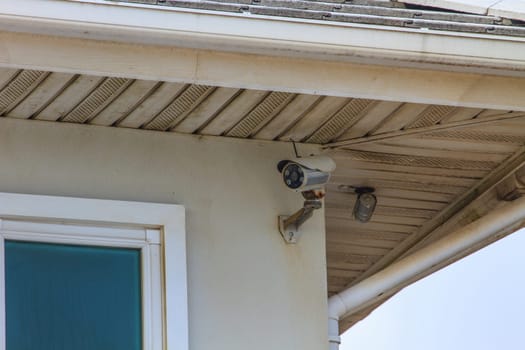 CCTV Security Camera, Closed circuit television in modern white home style