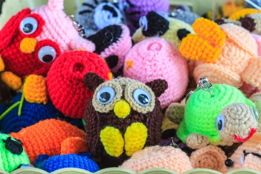 Crochet doll handmade art and crafts closeup, handmade crochet doll owl