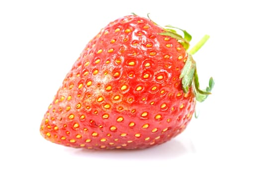 Ripe red strawberries on white background isolated