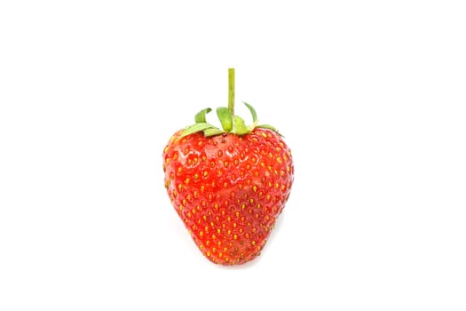Ripe red strawberries on white background isolated