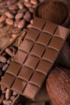 Milk and dark chocolate, candy sweet background