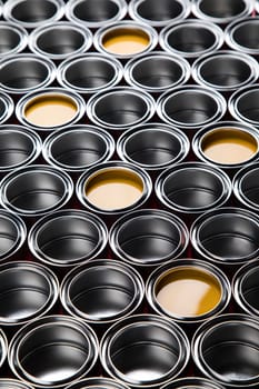 Open cans of paint, Creativity concept