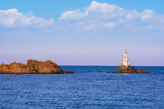 Lighthouse on Small Island in the Black Sea