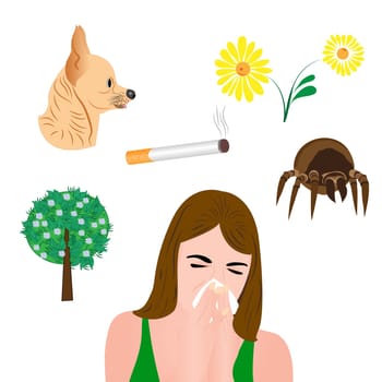 allergens infographic vector illustration  on  the white background
