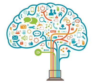 mind braincomputer connection network web illustration