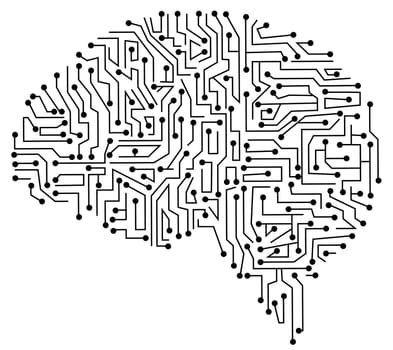 mind brain technology connection network illustration
