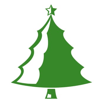 christmas tree green shape star season illustration