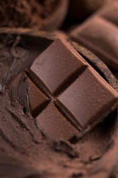 Bars Chocolate , candy sweet, dessert food on natural paper background