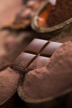 Bars Chocolate , candy sweet, dessert food on natural paper background