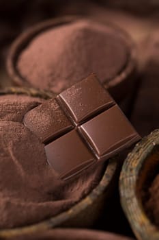 Milk and dark chocolate, candy sweet background