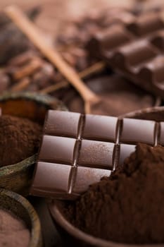 Bars Chocolate , candy sweet, dessert food on natural paper background