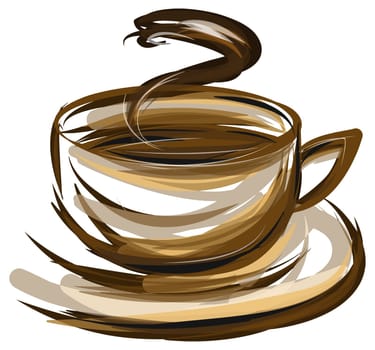 coffee cup brown stripes beverage illustration