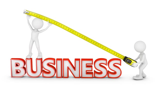 mans with a tape measure the length of volumetric inscription business
