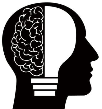 brain mind head bulb thinking illustration innovative