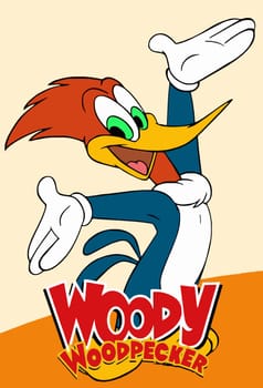 character woody woodpecker illustration bird cartoon posing