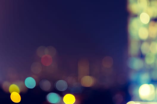 Blurred lights of the night city abstract background