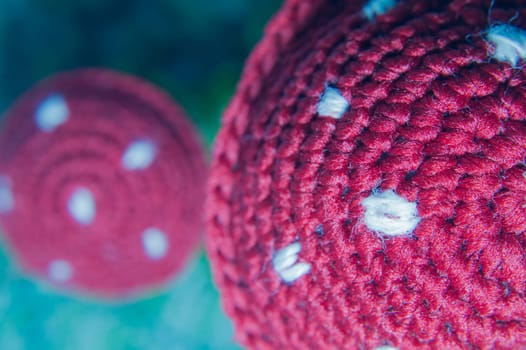 Handmade knitting wool texture background closeup needlework