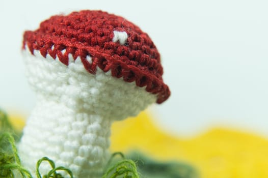 Handmade knitting wool texture background closeup needlework