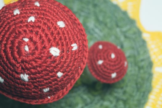 Handmade knitting wool texture background closeup needlework