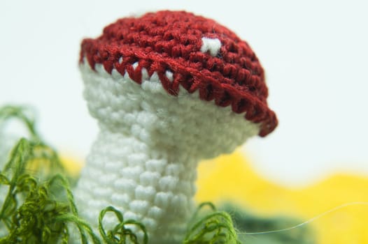 Handmade knitting wool texture background closeup needlework