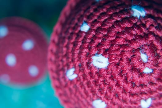 Handmade knitting wool texture background closeup needlework