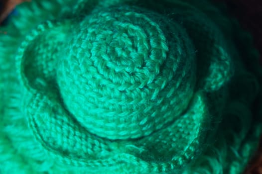 Handmade knitting wool texture background closeup needlework