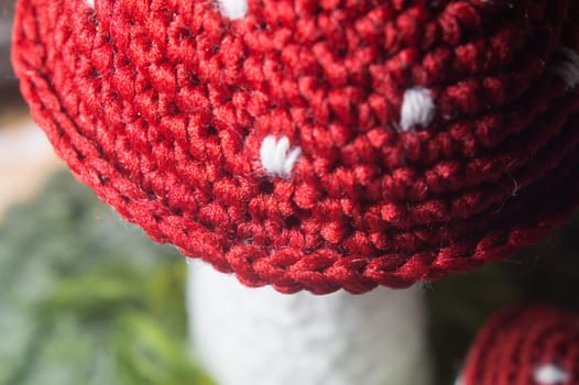 Handmade knitting wool texture background closeup needlework
