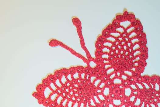 Handmade knitting wool texture background closeup needlework
