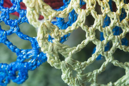 Handmade knitting wool texture background closeup needlework