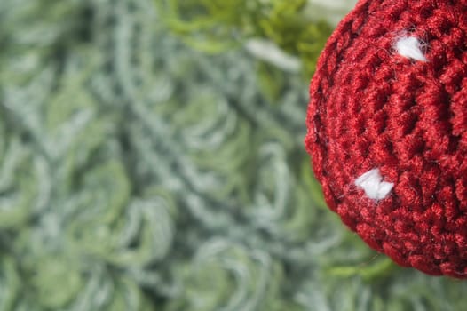 Handmade knitting wool texture background closeup needlework