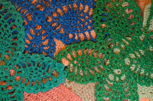 Handmade knitting wool texture background closeup needlework