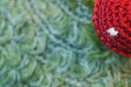 Handmade knitting wool texture background closeup needlework