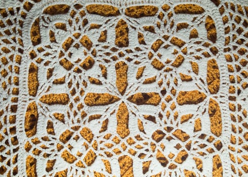Handmade knitting wool texture background closeup needlework