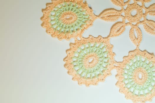 Handmade knitting wool texture background closeup needlework