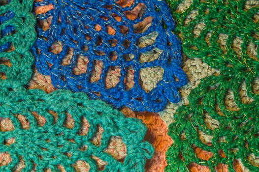 Handmade knitting wool texture background closeup needlework