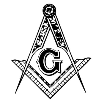square and compass masonic occultism black white sacred society knowledge illustration