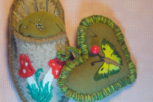 Handmade knitting wool texture background closeup needlework