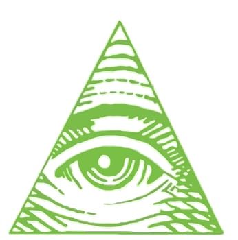 eye of providence illuminati freemasonry triangle green illustration