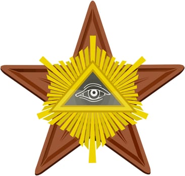 pentagram satan occult devil eye of providence illuminati freemasonry paganism illustration