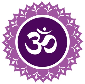 purple violet chakra ajna energy third eye meditation yoga hindu illustration