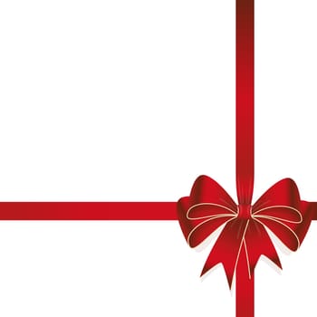 EPS 10 vector illustration of red colored ribbon bow isolated on white background