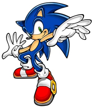 Sonic The Hedgehog balance illustration blue color